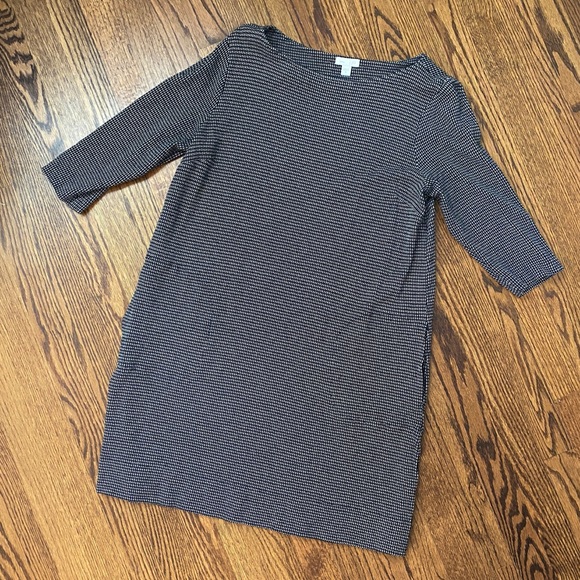 JJill Black & white ponte knit dress with pockets - Picture 1 of 1